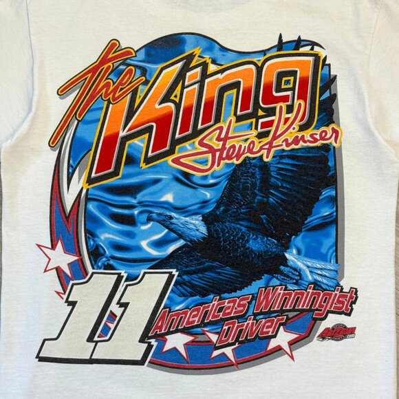 Rare Signed Steve Kinser The King Sprint Car Racing Men's White T-Shirt - Small - Picture 4 of 8
